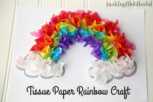 tissue paper rainbow craft 5